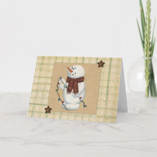 Snowman Large Print Christmas Card