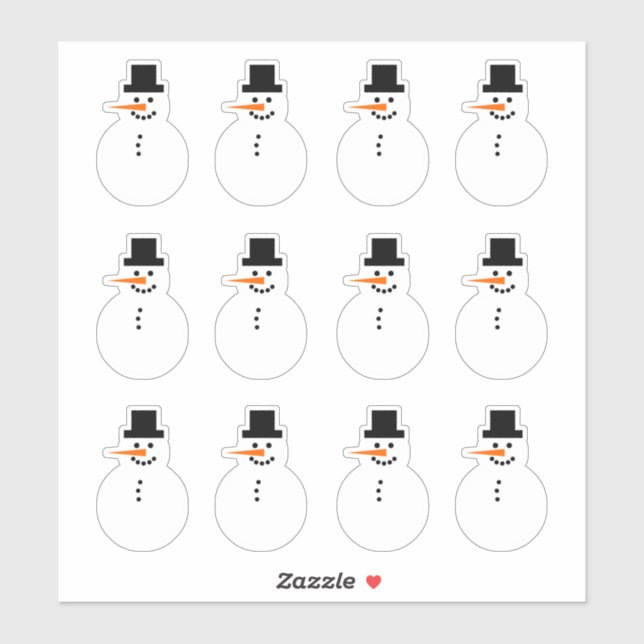 Snowman (Left-Facing) Winter Holiday Christmas (Sheet)