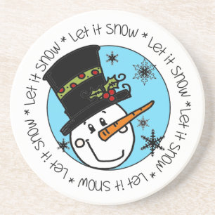 Snowman Let It Snow Coaster