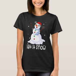 Snowman Let it Snow Cute Christmas Winter Holiday  T-Shirt