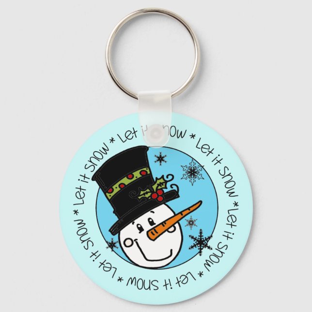 Snowman Let It Snow Keychain (Front)
