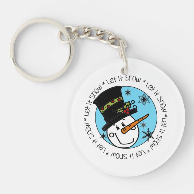 Snowman Let It Snow Keychain (Front)