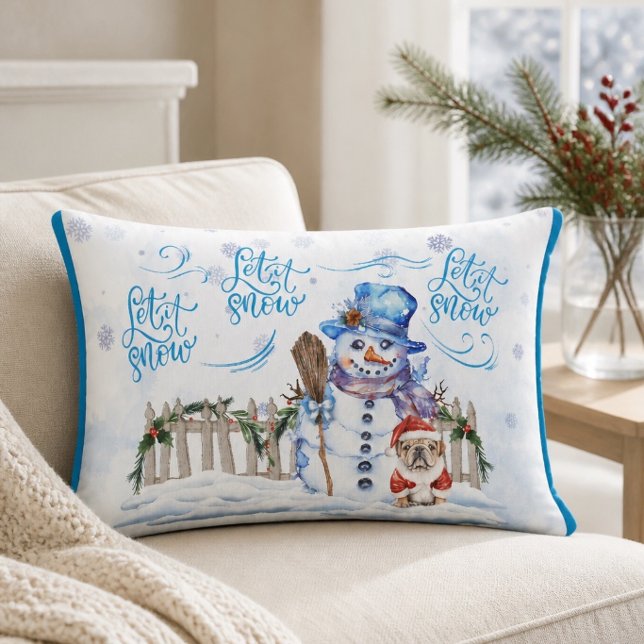 Snowman | Let it Snow Lumbar Pillow (Creator Uploaded)