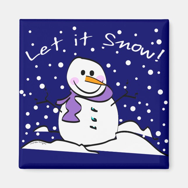 Snowman Let it Snow Magnet (Front)