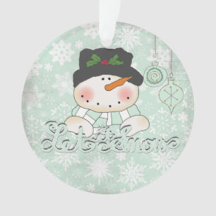 Snowman Let it Snow Personalized Acrylic Ornament
