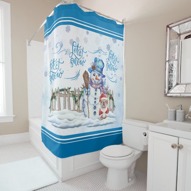 Snowman | Let it Snow Shower Curtain (In Situ)