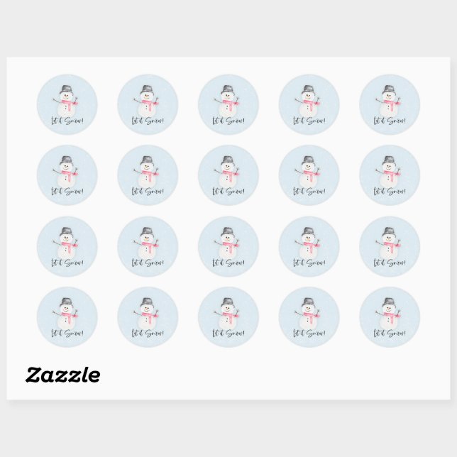 Snowman Let it Snow Stickers (Sheet)