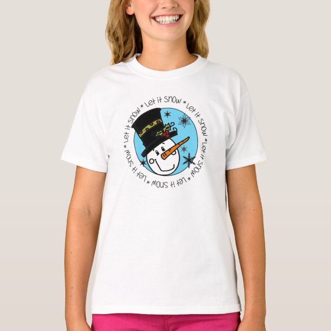 Snowman Let It Snow T-Shirt (Front)