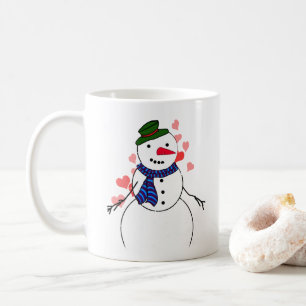 Snowman Little Boy In Love Coffee Mug