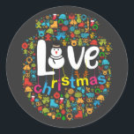 Snowman Love Christmas Decorations Classic Round Sticker<br><div class="desc">Cute design of a Gingerbread Snowman Love Christmas Decorations decorations. Makes a special present for anyone during the holiday season.</div>