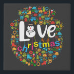 Snowman Love Christmas Decorations Faux Canvas Print<br><div class="desc">Cute design of a Gingerbread Snowman Love Christmas Decorations decorations. Makes a special present for anyone during the holiday season.</div>