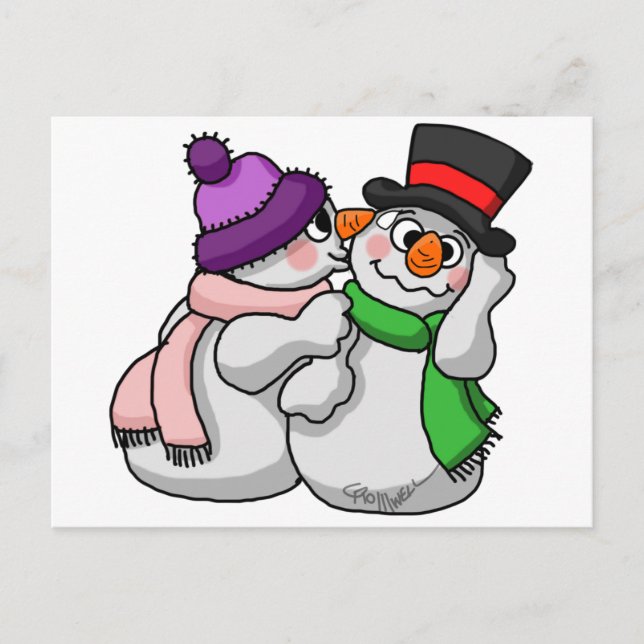 Snowman Love Postcard (Front)
