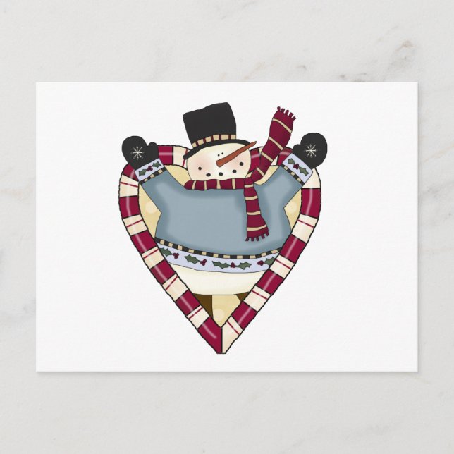 Snowman Love T-shirts and Gifts Postcard (Front)