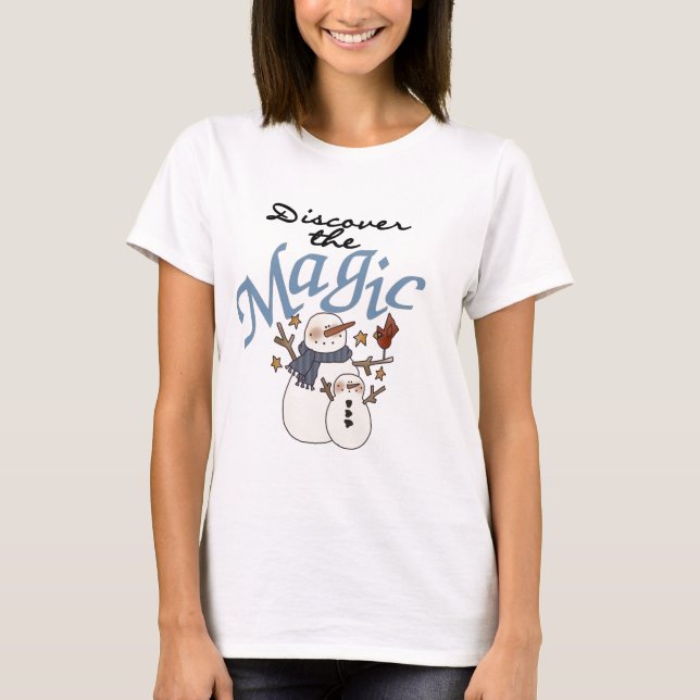 Snowman Magic Christmas Holiday T-Shirt (Front)
