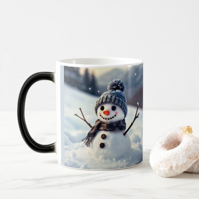 Snowman  magic mug (With Donut)
