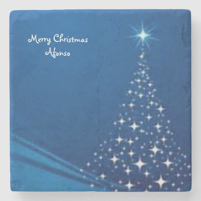 Snowman Marble Stone Coaster Christmas (Front)