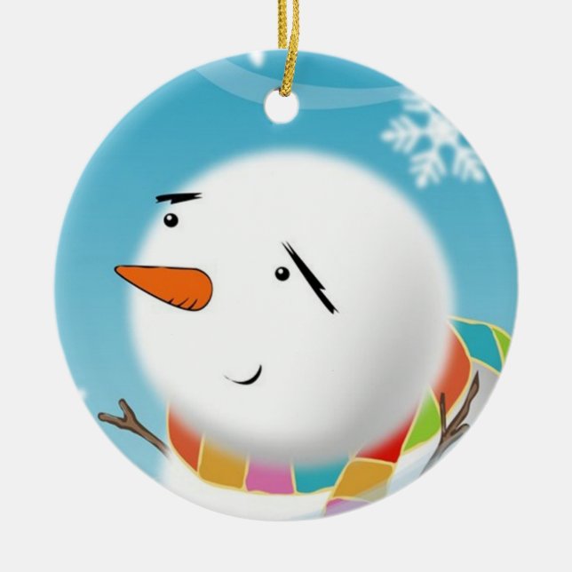 Snowman Masterpiece Christmas Ornament (Front)