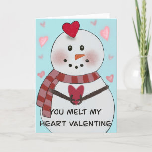 Snowman Melt My Heart Valentine  Announcement