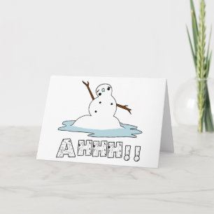 Snowman Melting Holiday Card