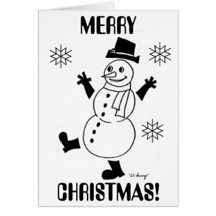 Snowman "MERRY CHRISTMAS" & Bonne Carte de Nouvel 