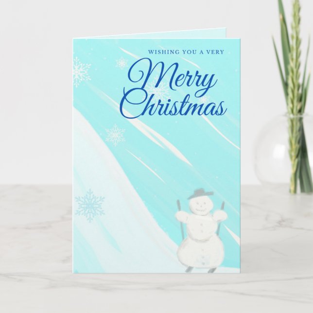 Snowman Merry Christmas Card (Front)