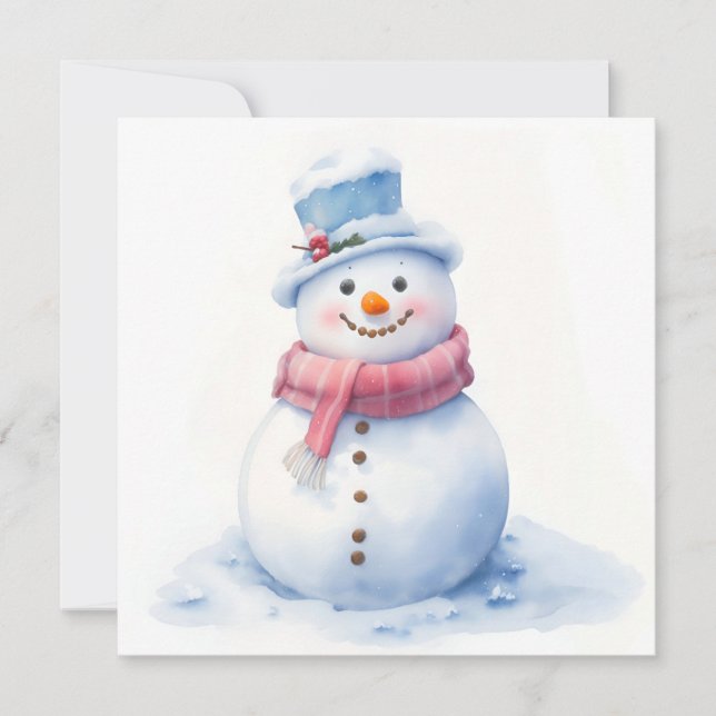 Snowman Merry Christmas Card (Front)