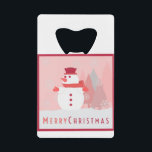 Snowman Merry Christmas Card Credit Card Bottle Opener<br><div class="desc">Snowman Merry Christmas Card</div>
