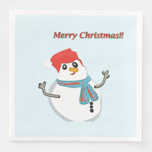 Snowman. Merry Christmas. Napkin