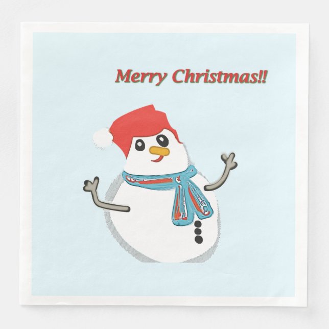 Snowman. Merry Christmas. Napkin (Front)