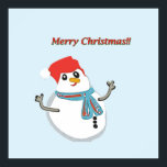 Snowman, Merry Christmas! Poster<br><div class="desc">Sweet snowman,  wanting Merry Christmas!! Merry Christmas in your home! Good parties.</div>