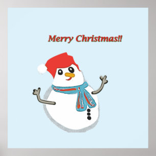 Snowman, Merry Christmas! Poster