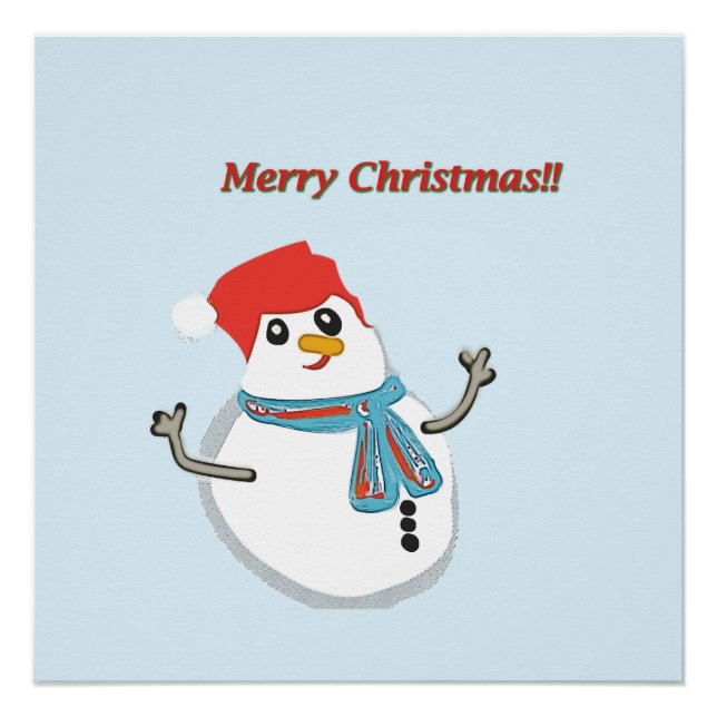 Snowman, Merry Christmas! Poster (Front)