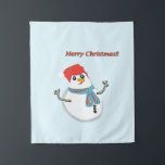 Snowman. Merry Christmas. Tapestry<br><div class="desc">Cute and fun snowman!!! Merry Christmas in your home!!</div>
