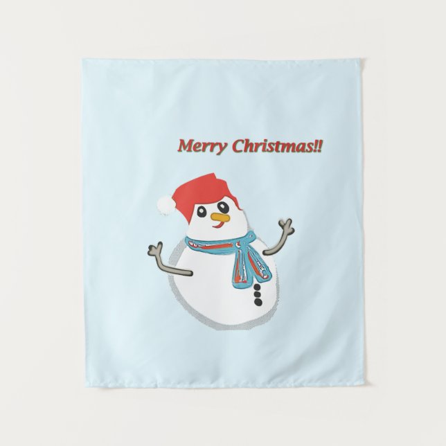 Snowman. Merry Christmas. Tapestry (Front)