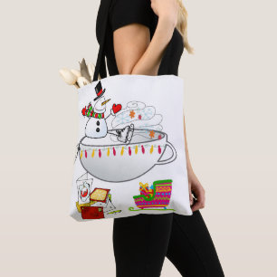 Snowman Merry Christmas Women's Tote Bags
