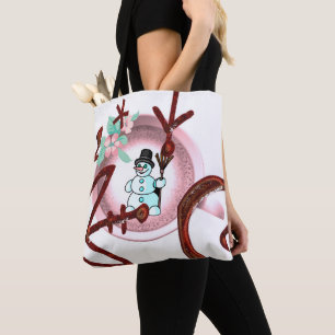 Snowman Merry Christmas Women's Tote Bags