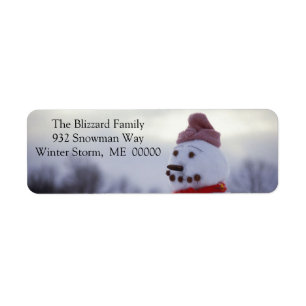 Snowman Merry Xmas Envelope Address Sticker