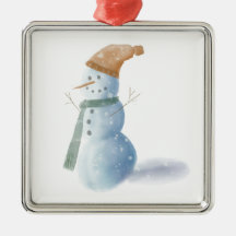 Snowman Metal Framed Ornament