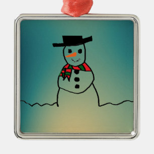 Snowman Metal Ornament