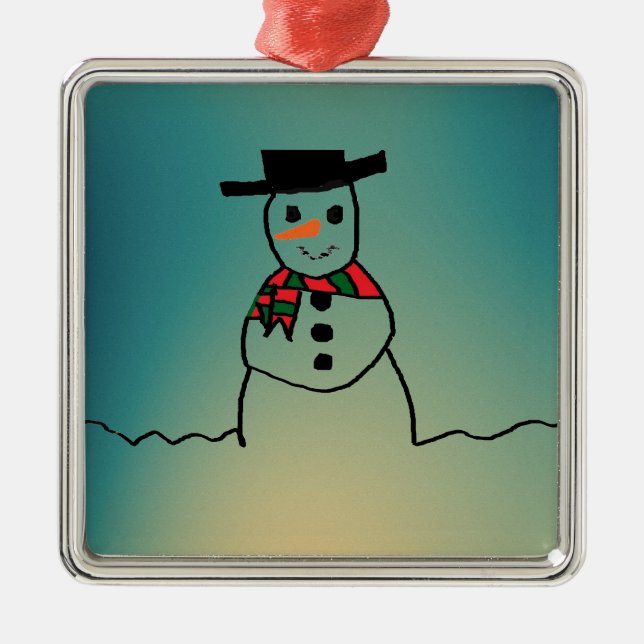 Snowman Metal Ornament (Front)
