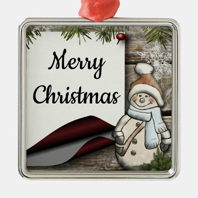 Snowman Metal Ornament (Front)