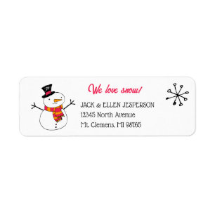 Snowman mignon avec Écharpe rouge et orange