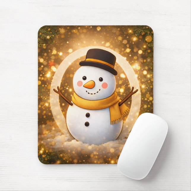 Snowman Mouse Pad (With Mouse)