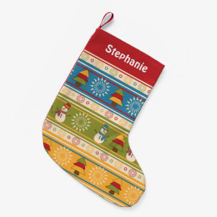 Snowman n' Trees Christmas Stocking