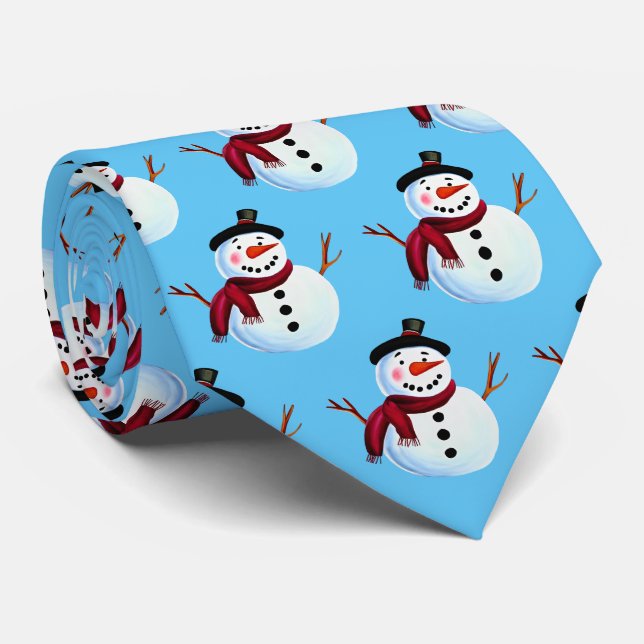 Snowman Neck Tie (Rolled)