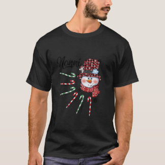 Snowman Nonni Candy Cane Red Plaid Christmas Gifts T-Shirt