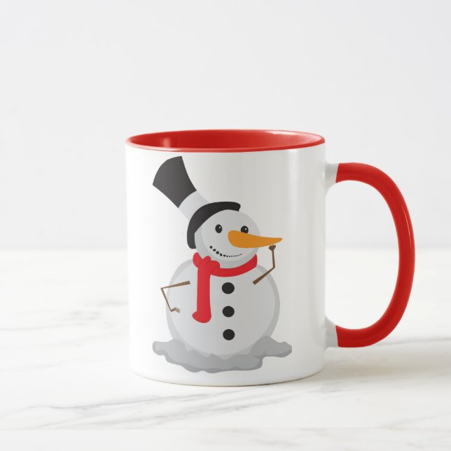 Snowman Nose Touch Christmas Mug! Mug (Right)