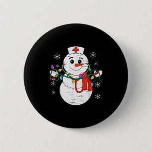 Snowman Nurse Christmas Stethoscope Xmas Scrub Top 2 Inch Round Button