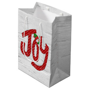 Snowman On Polka Dot Joy  Medium Gift Bag