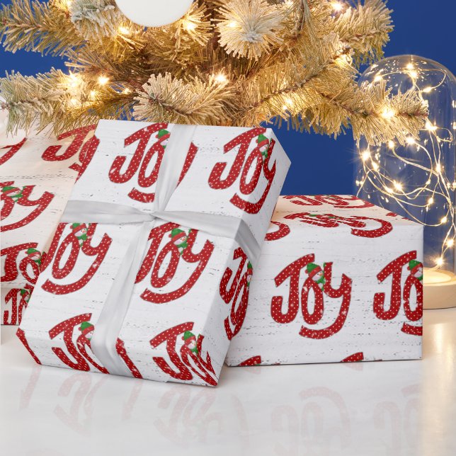 Snowman On Polka Dot Joy   Wrapping Paper (Holidays)